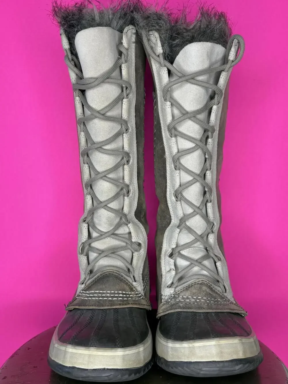 Sorel Cate The Great Stitched Leather, Suede Lace-Up Winter Boot US 7 UK 5.5